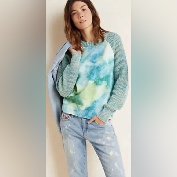 Anthropologie Giada Water Color Tie Dye Sweater Size Extra Small - Picture 1 of 9